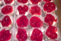 Mini cherry cheesecakes
