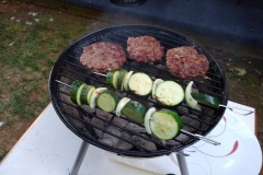 burgers and veggies