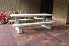 Concrete Bench and Flowers