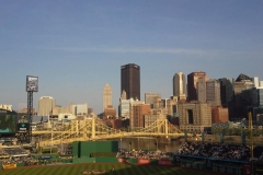 Skyline behind Baseball Field